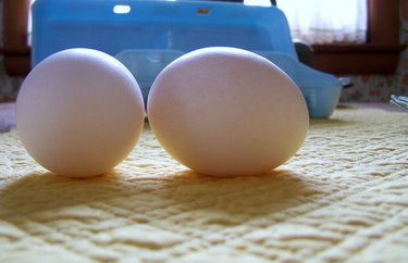 two eggs on a table