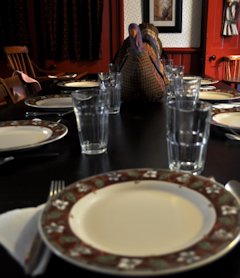 Table set for Thanksgiving dinner
