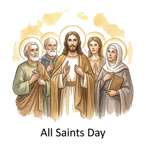 Saints in golden light